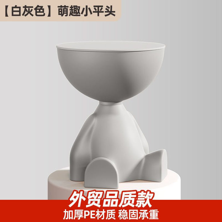 创意小平头茶几奶油风家用客厅沙发餐桌边床头小桌子小圆桌角几