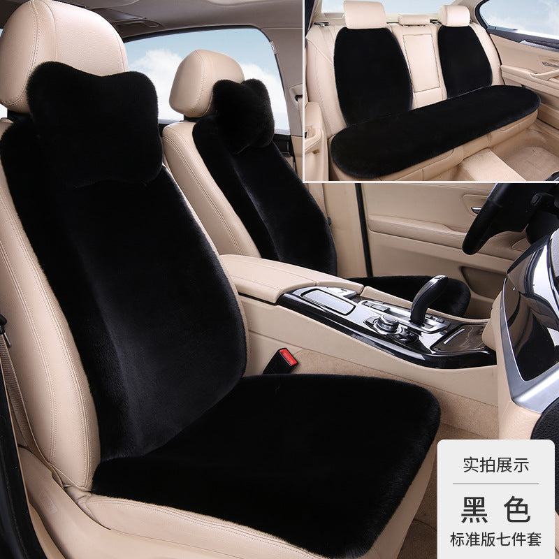 Thickened Winter __NS 99__h Car Seat Cushion – 3-Piece Backrest Short Fur Single Seat Cover