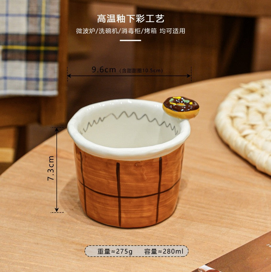 焦糖小狗餐具家用釉下彩陶瓷碗盘套装特别好看的盘子西餐盘分格盘