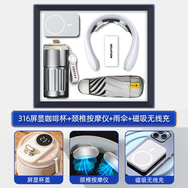 商务礼品套装咖啡杯颈椎仪礼盒活动创意礼品定制LOGO伴手礼送客户