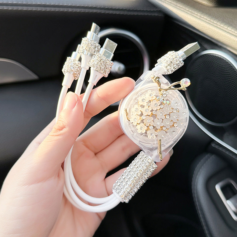 Car Mount Charger Light Luxury Car Phone Cable