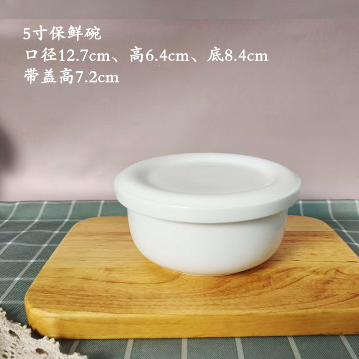 蒸蛋碗家用陶瓷带盖窝盘宝宝隔水炖盅蒸菜烤箱微波纯白骨瓷保鲜碗