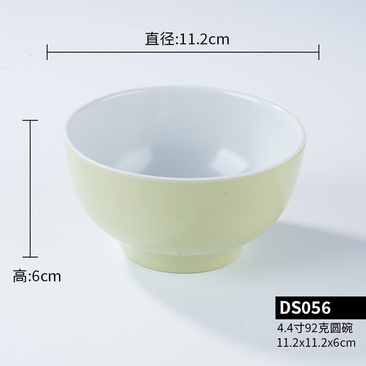 A5密胺小碗双色食堂餐具商用饭店餐饮米饭碗塑料小汤碗火锅蘸料碗