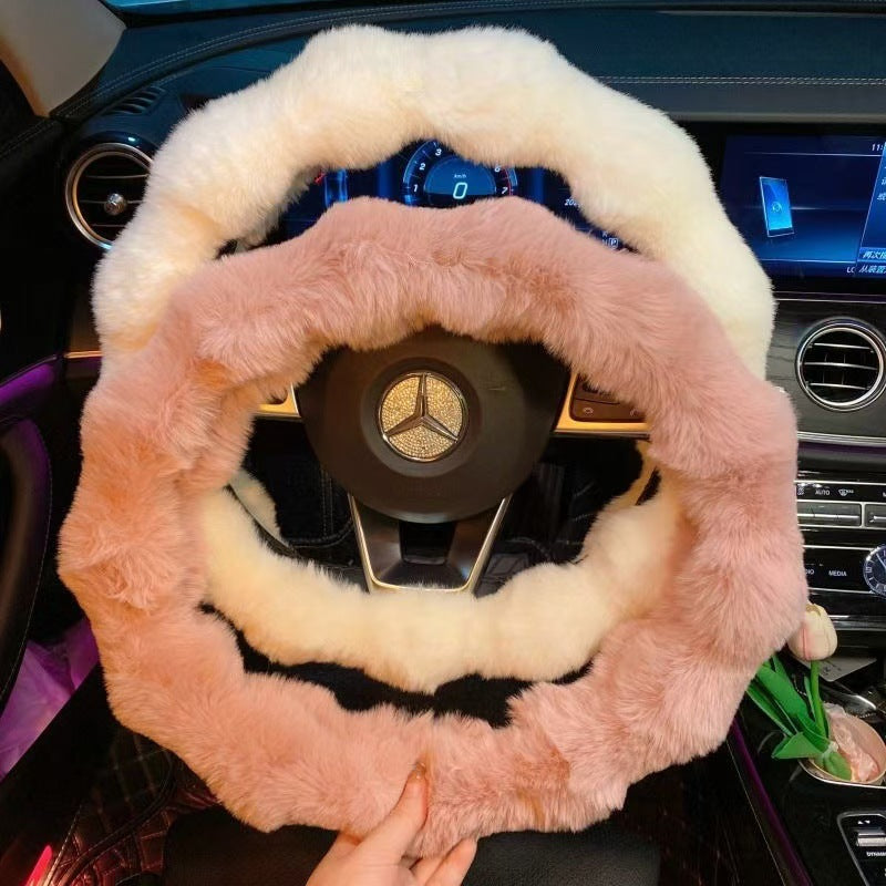 Steering Wheel Cover Wool Grip Cover Unisex Universal Fall/Winter Car Steering Wheel Cover