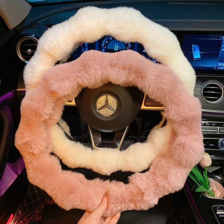 Steering Wheel Cover Wool Grip Cover Unisex Universal Fall/Winter Car Steering Wheel Cover