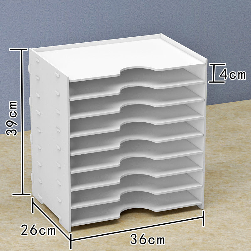 Multi-Layer File Organizer Rack – Desktop Document Sorter for Office Supplies