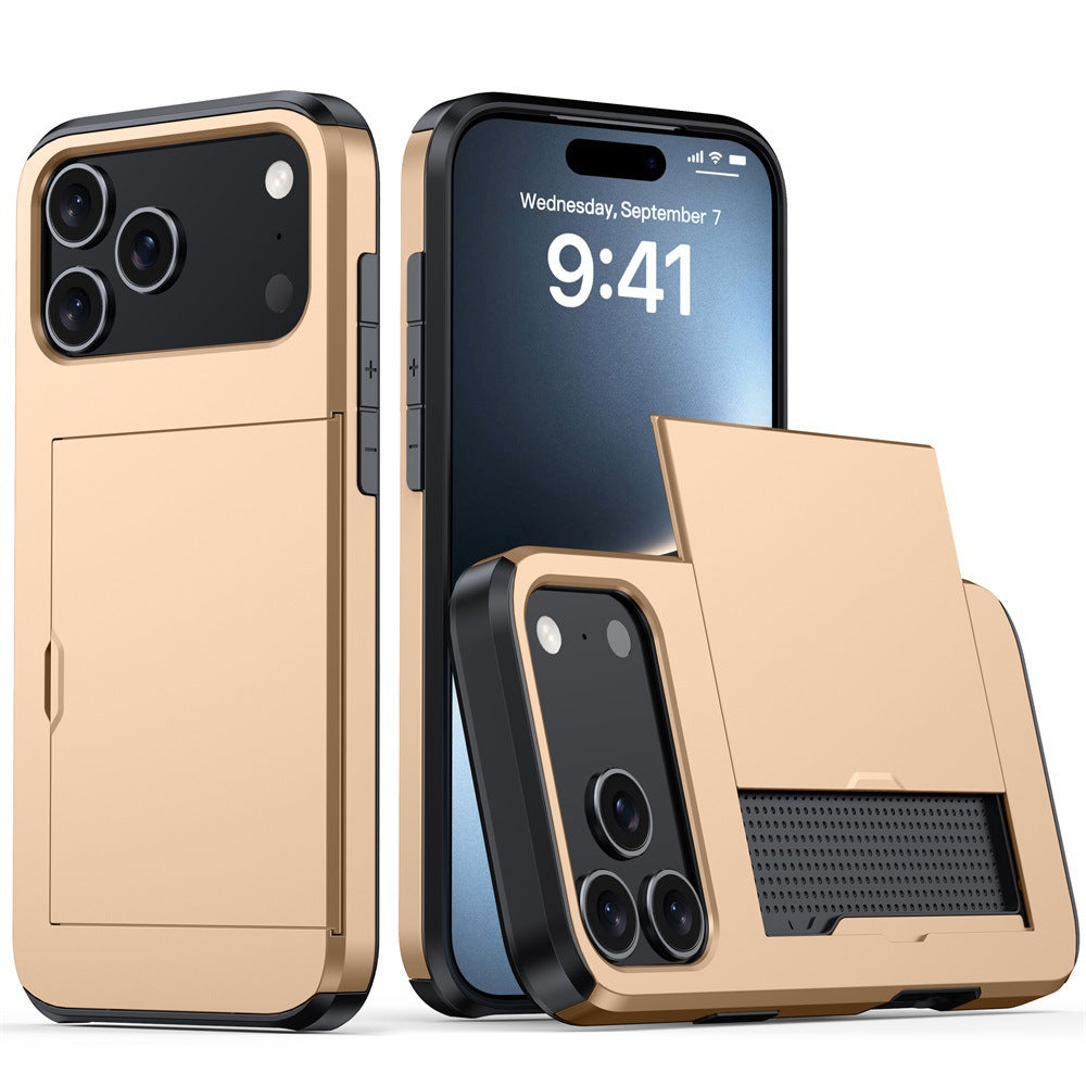For iPhone 17 Phone Case iPhone 16 Slide 2-in-1 Shockproof 15 Pro Wallet Protective Case 34