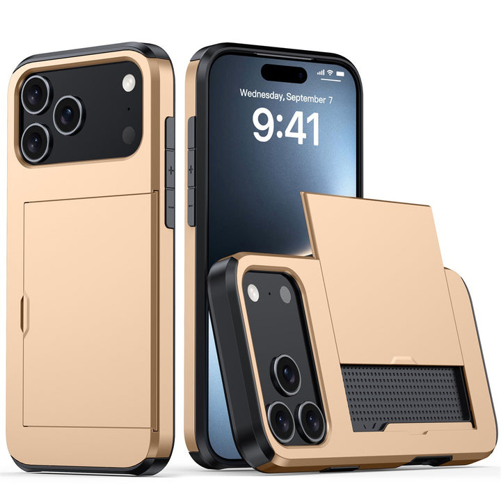For iPhone 17 Phone Case iPhone 16 Slide 2-in-1 Shockproof 15 Pro Wallet Protective Case 34