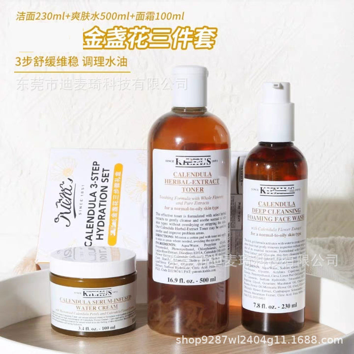 Genuine 3 Piece Set Moisturizing Hydrating Toner Face Cream Face Wash