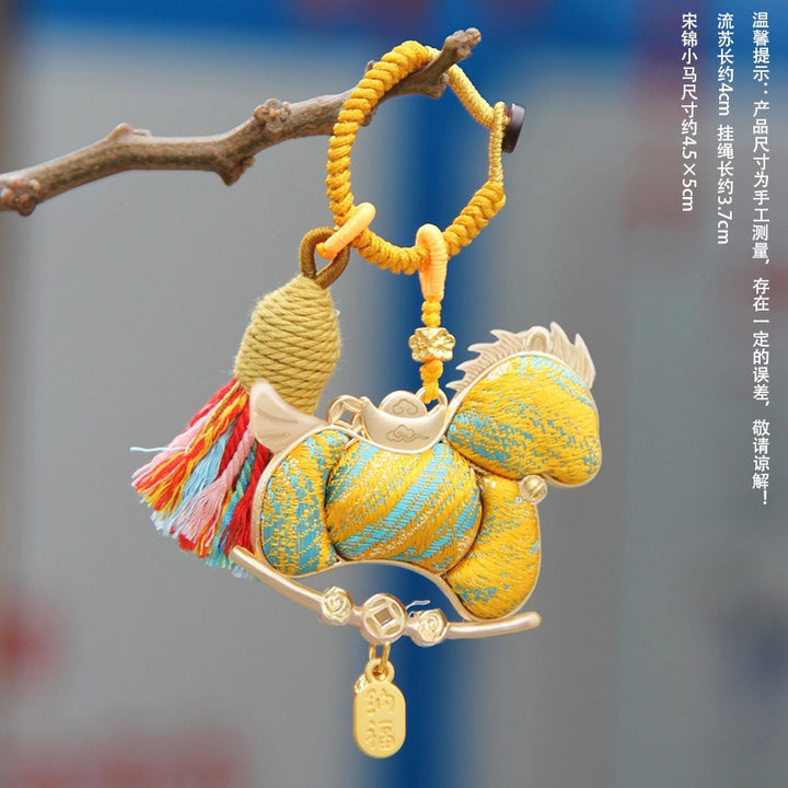 Horse Year Lucky Wealth Keychain – New Chinese Style Metal Key Ring