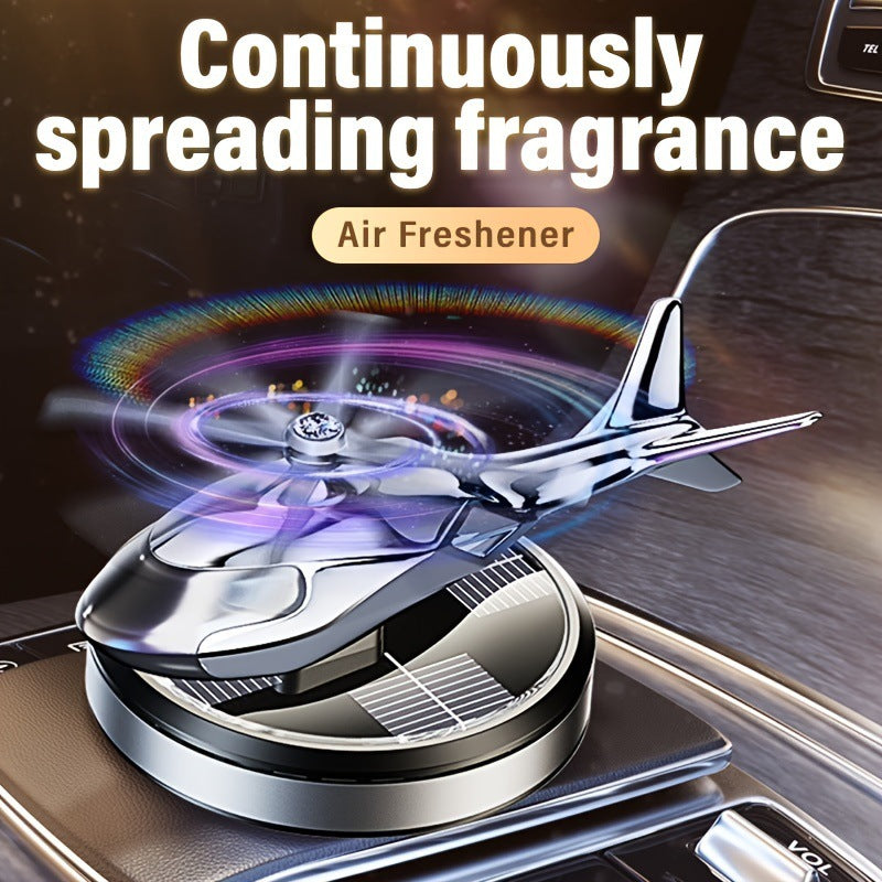 Solar Powered Airplane Car Air Freshener - Cute Dashboard Aromatherapy Ornament