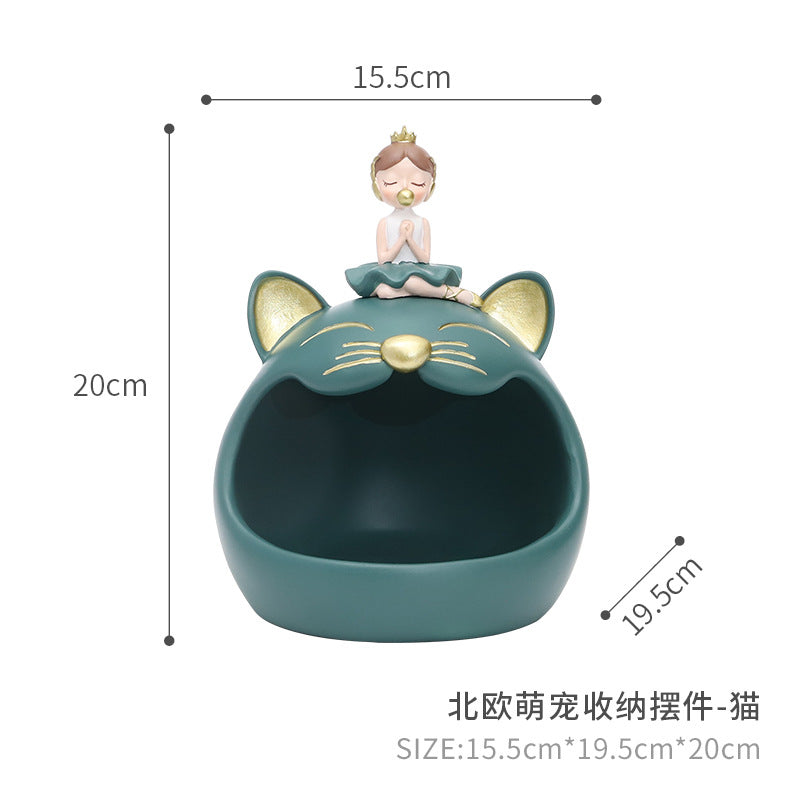 北欧创意情侣礼物婚礼糖果盒房间桌面装饰品家居玄关钥匙收纳摆件