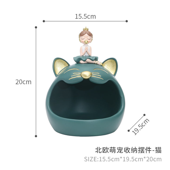 北欧创意情侣礼物婚礼糖果盒房间桌面装饰品家居玄关钥匙收纳摆件