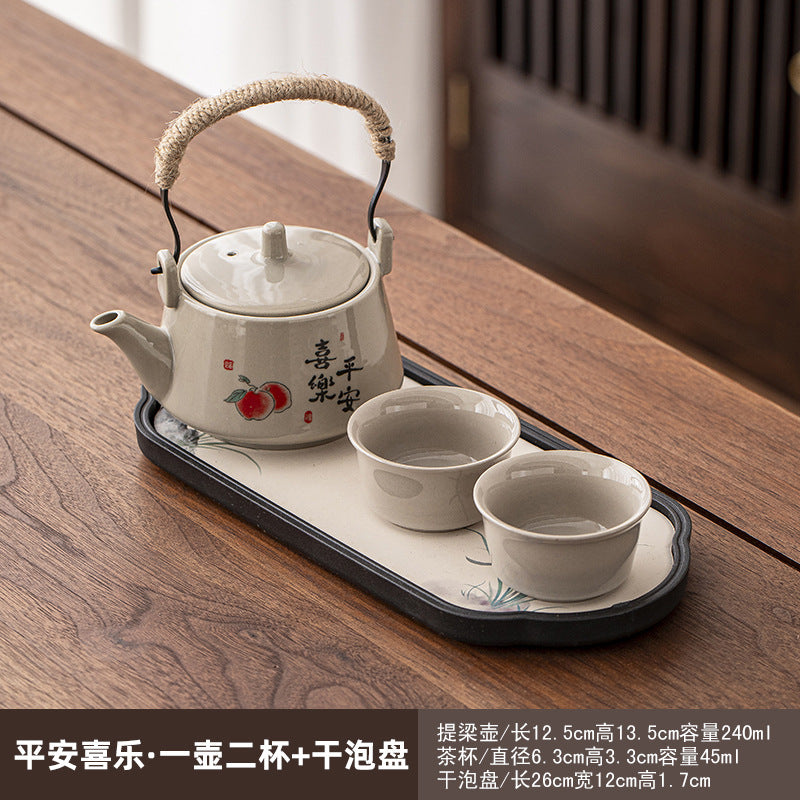 一壶二杯茶具套装家用宿舍酒店餐馆陶瓷功夫茶具泡茶壶茶杯会客