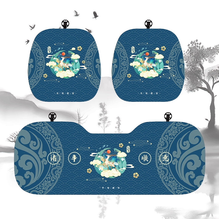 Chinese Style Car Seat Cushion – Breathable Four-Season Universal Single Piece