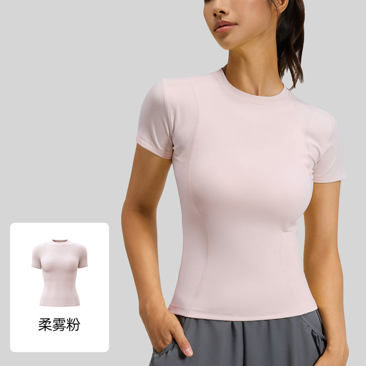 聚衣堂春夏修身运动短袖T恤瑜伽服上衣女健身紧身跑步瑜伽短袖