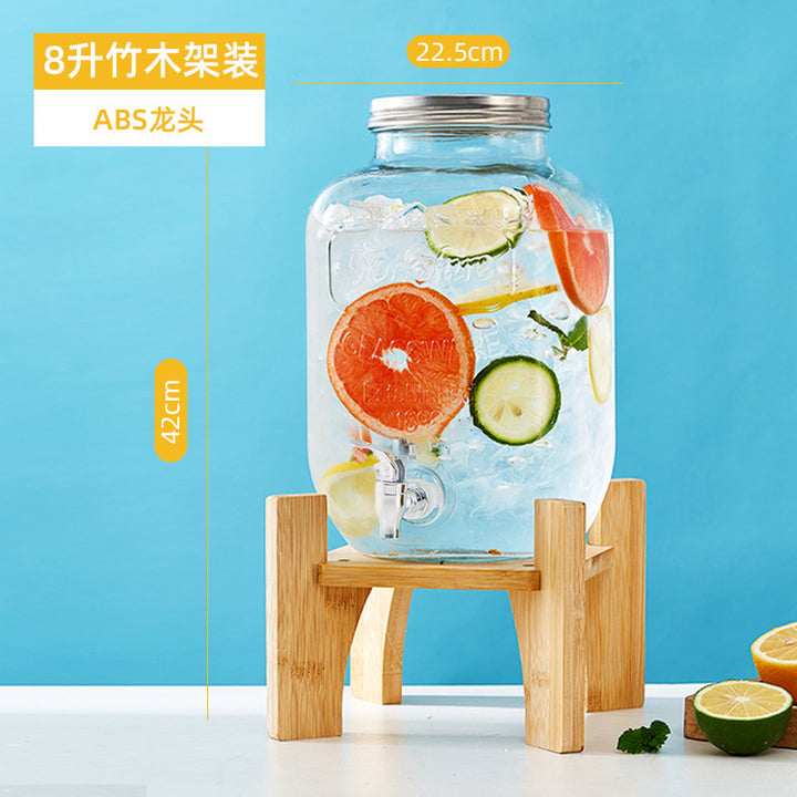 网红可乐酒炮 玻璃果汁鼎果汁罐 大容量饮料桶梅森罐酿酒瓶酵素桶