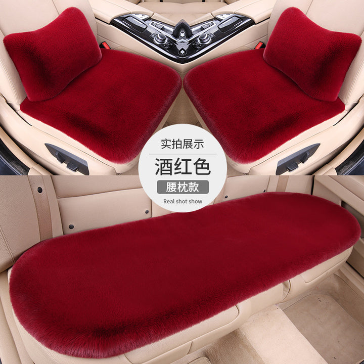 Thickened Winter __NS 99__h Car Seat Cushion – 3-Piece Backrest Short Fur Single Seat Cover