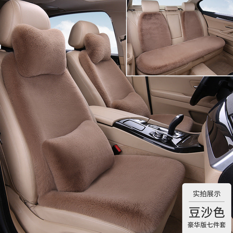 Thickened Winter __NS 99__h Car Seat Cushion – 3-Piece Backrest Short Fur Single Seat Cover