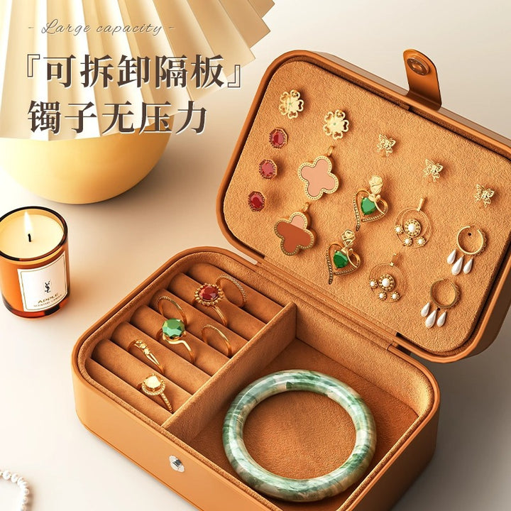 高档首饰收纳盒高级感项链手镯耳钉耳环珠宝盒手饰品加大饰品盒子