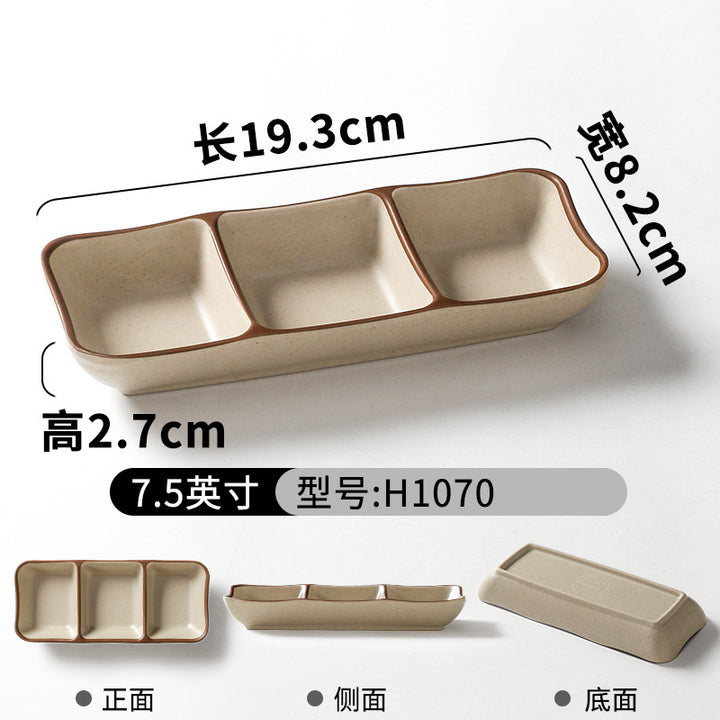 祥源美密胺创意复古餐具商用餐厅饭店火锅店盘子菜盘仿瓷塑料面碗