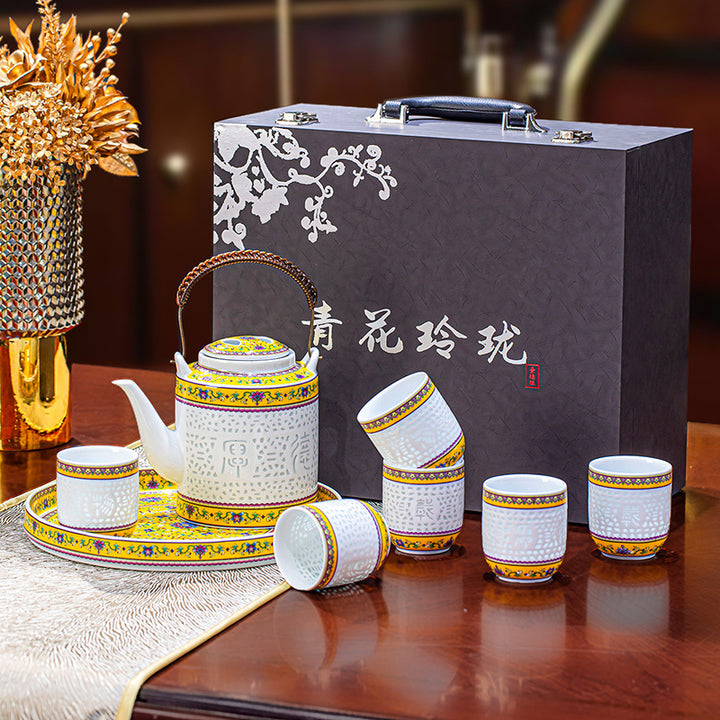 景德镇陶瓷茶套装泡茶壶茶杯茶叶礼盒装家用功夫茶壶客厅饮具