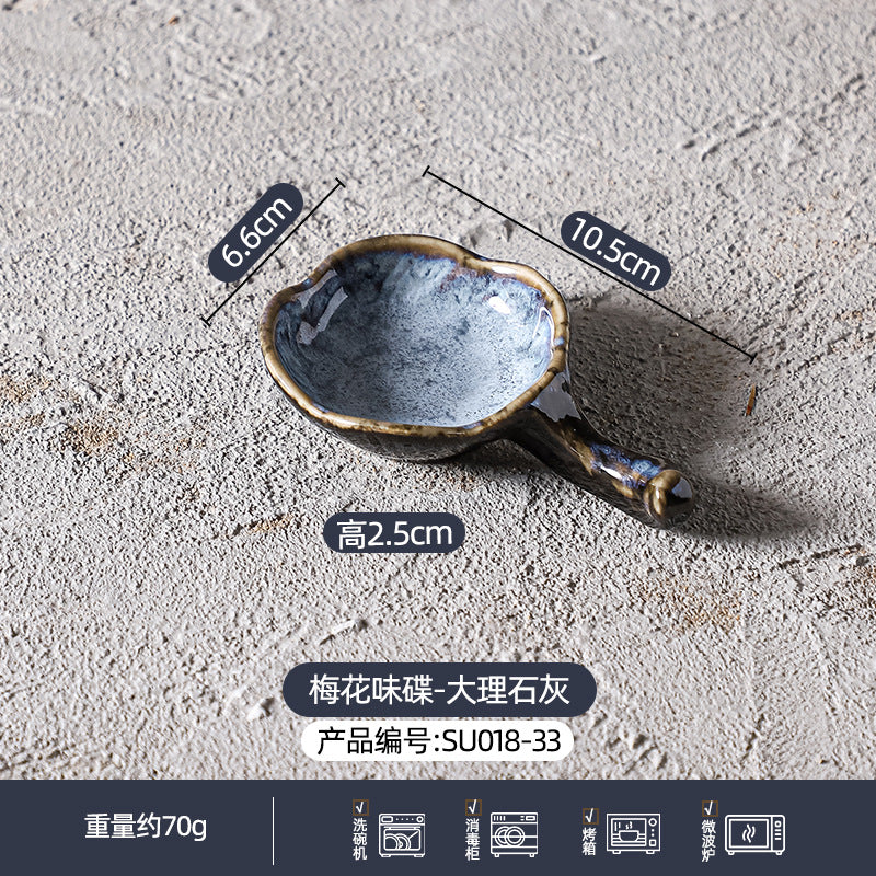 定制窑变陶瓷碗碟盘餐具套装大理石灰高级感餐厅酒店家用餐具组合