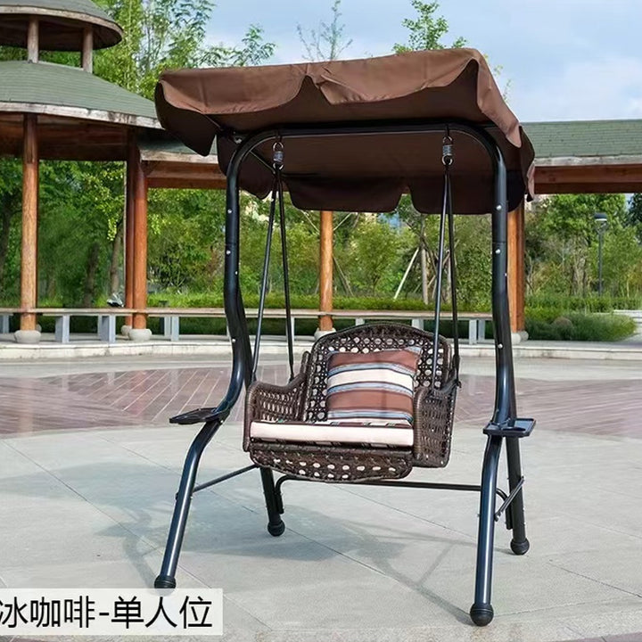 户外秋千摇椅庭院铝合金休闲别墅花园防水吊椅吊蓝阳台室外荡秋千