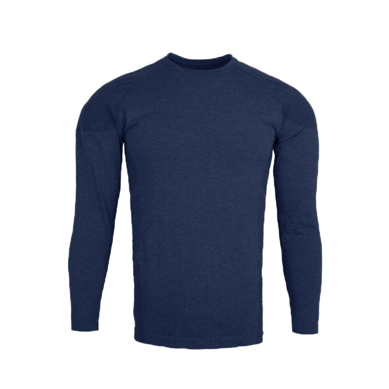 American Seamless Jacquard Zipper Long Sleeve Training Top - Quick Dry Muscle Fit