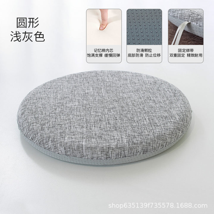 All Season Linen Memory Foam Seat Cushion Office Non Slip Student Thickened