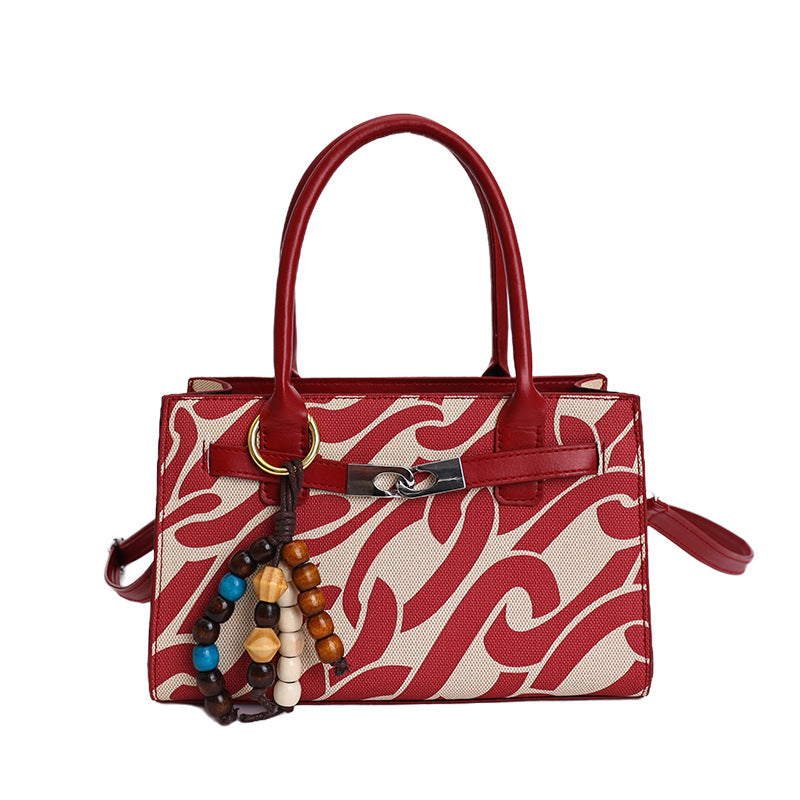 Korean High-End Print Small Square Retro Trendy Handbag – Women's Trendy Fashion Bag