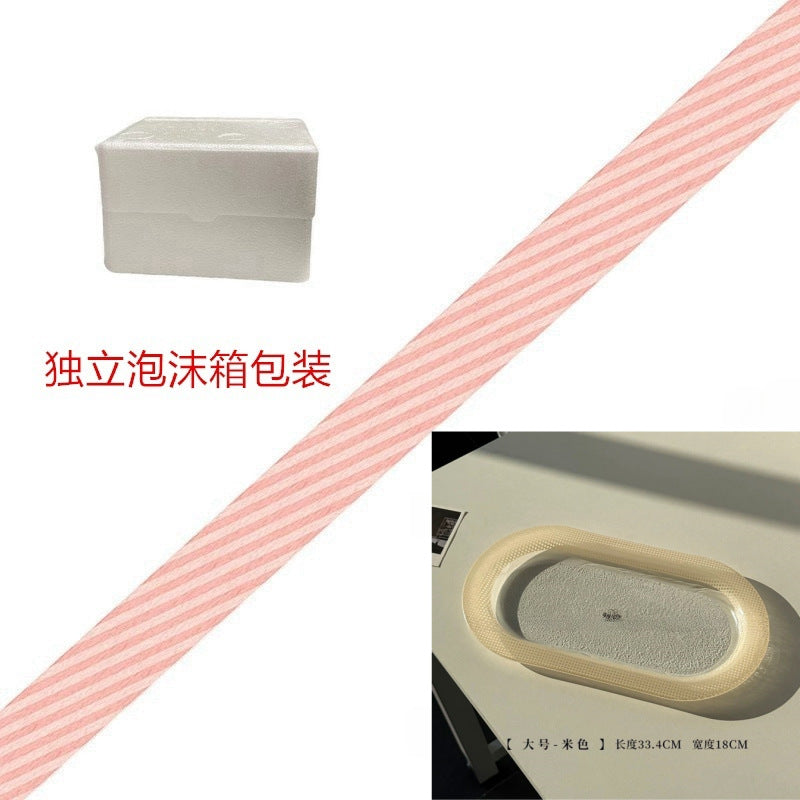 ins风创意彩色玻璃椭圆盘子高颜值多巴胺餐盘装饰盘甜品托盘果盘