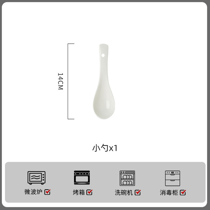 家用纯白釉下彩陶瓷餐具高级感米饭碗碗碟套装饭碗面碗汤碗组合