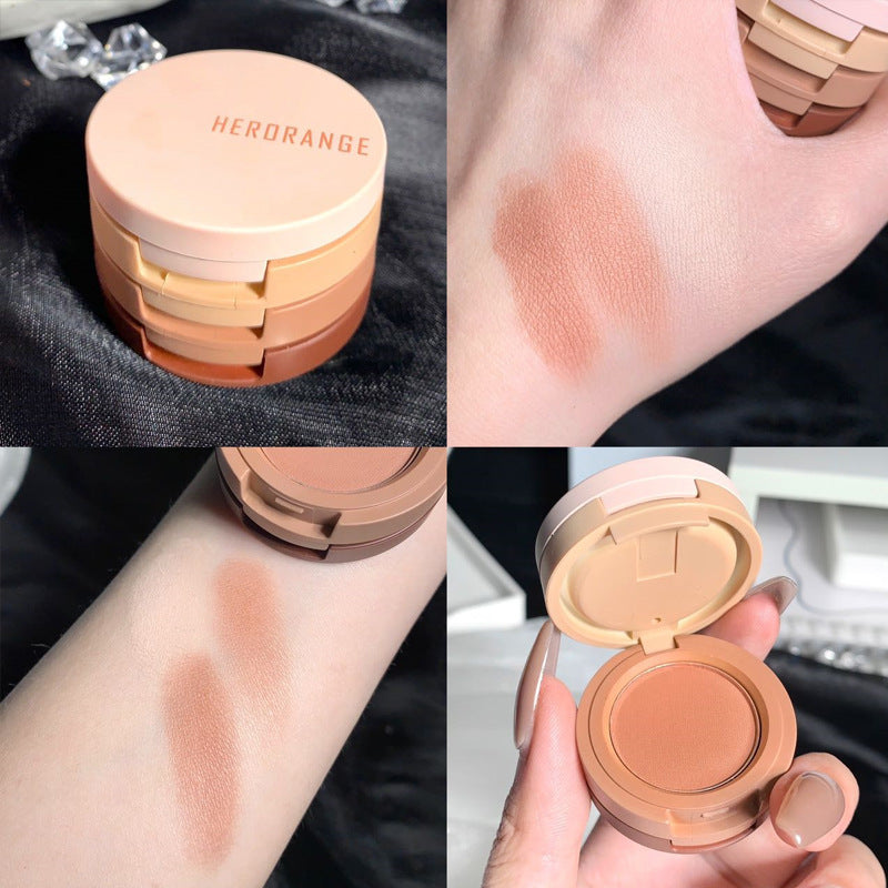 herorange三色眼影盘三层夹心便当盒珠光哑光细闪大亮片日常通勤