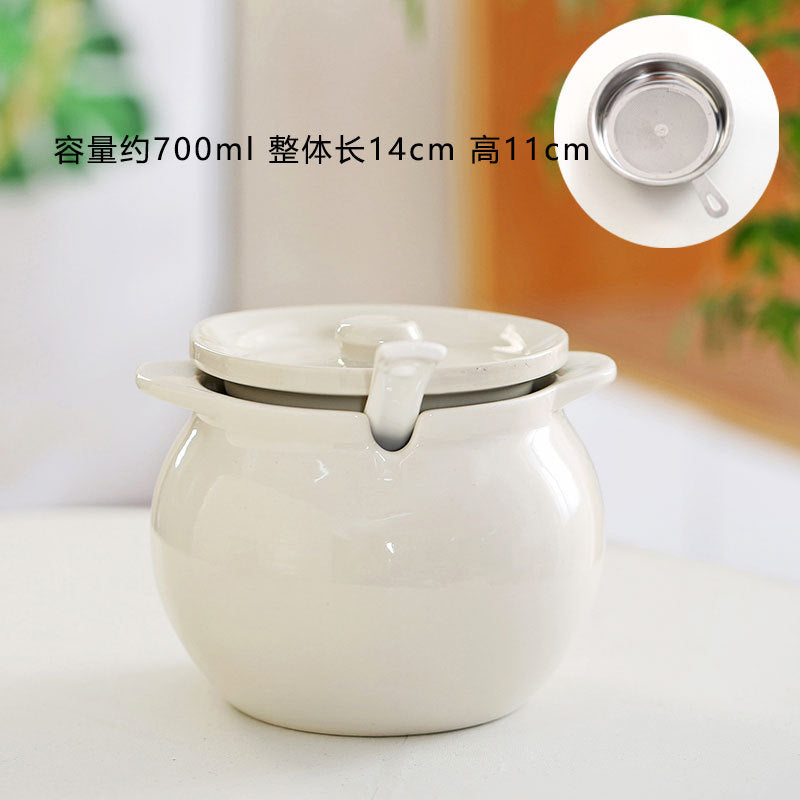 猪油罐厨房油壶家用陶瓷带盖耐高温油泼辣子专用大号辣椒油调料罐