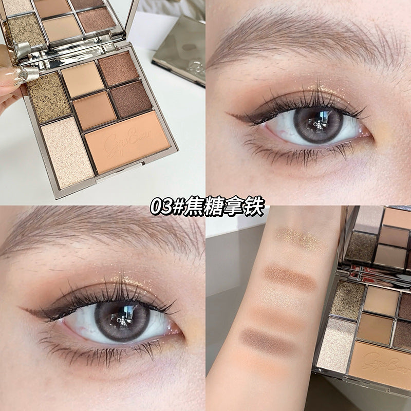 Gege bear戈戈小熊七色玩趣组合盘彩妆眼影盘哑光珠光细闪眼影盘