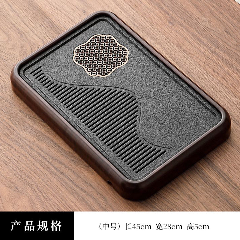 A类仿乌金石方形蓄水茶盘套装防霉家用办公茶台沥水茶具排水托盘