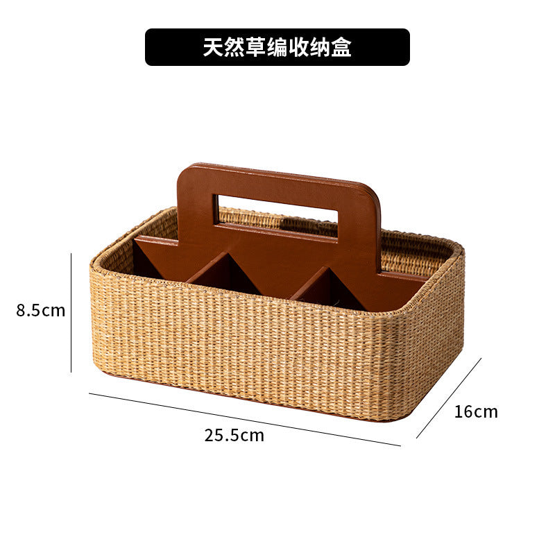 手提遥控器收纳盒高级创意客厅茶几桌面分类整理盒皮质玄关收纳盒