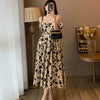 Sexy Floral Off-Shoulder Slip Dress – French Vintage Slim Fit Maxi Dress