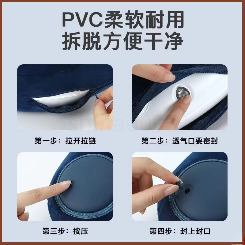 旅行枕头u型驼峰枕按压充气便携飞行护颈枕出差脖子u形枕长途旅游
