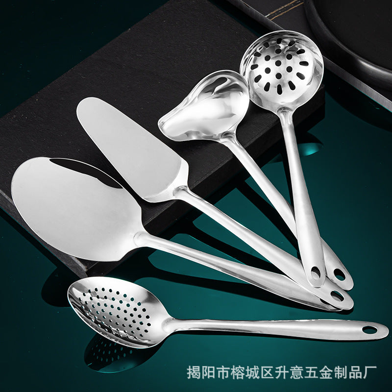 不锈钢锅铲汤勺漏勺家用厨房小厨具煎铲蛋糕铲分菜铲11件套套装
