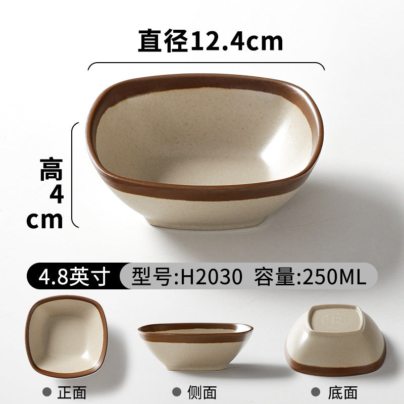 祥源美密胺创意复古餐具商用餐厅饭店火锅店盘子菜盘仿瓷塑料面碗