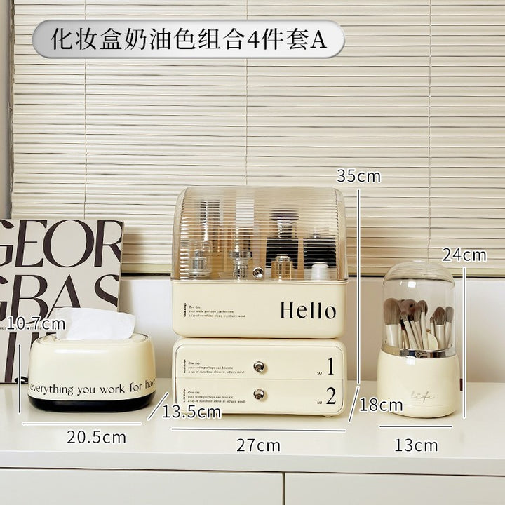 化妆品收纳盒梳妆台护肤防尘桌面亚克力高级感香水大容量整理箱架
