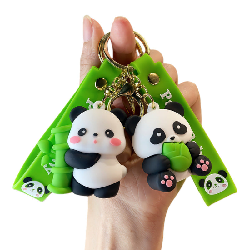 可爱小熊猫文创钥匙扣成都熊猫纪念品卡通公仔玩偶包包挂件小礼品