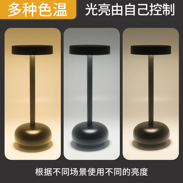 跨境LED充电金属台灯床头灯高级感氛围夜灯酒吧户外餐厅装饰台灯