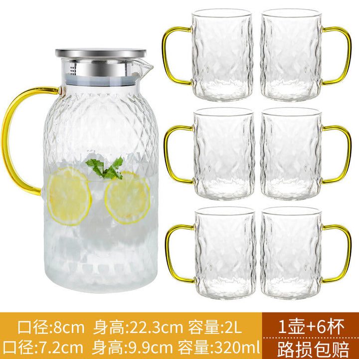 冷水壶家用耐高温玻璃水壶泡茶开水耐热冷泡凉水壶大容量水杯套装