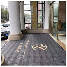 公司进门防滑地垫大门口除尘吸水酒店商场入口轮胎纹地毯logo镶嵌