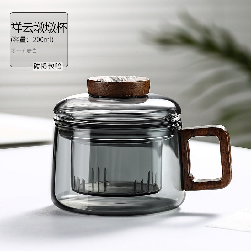 迷你墩墩杯茶杯茶水分离家用玻璃杯办公室花茶杯咖啡杯子可加热
