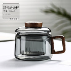 迷你墩墩杯茶杯茶水分离家用玻璃杯办公室花茶杯咖啡杯子可加热