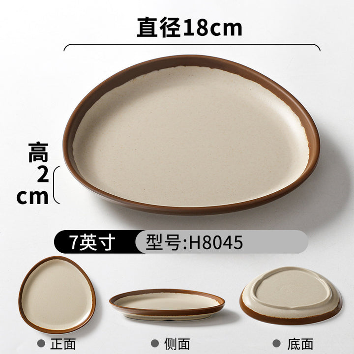 祥源美密胺创意复古餐具商用餐厅饭店火锅店盘子菜盘仿瓷塑料面碗